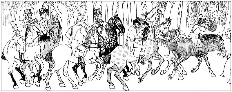 古董插图:19世纪的狩猎