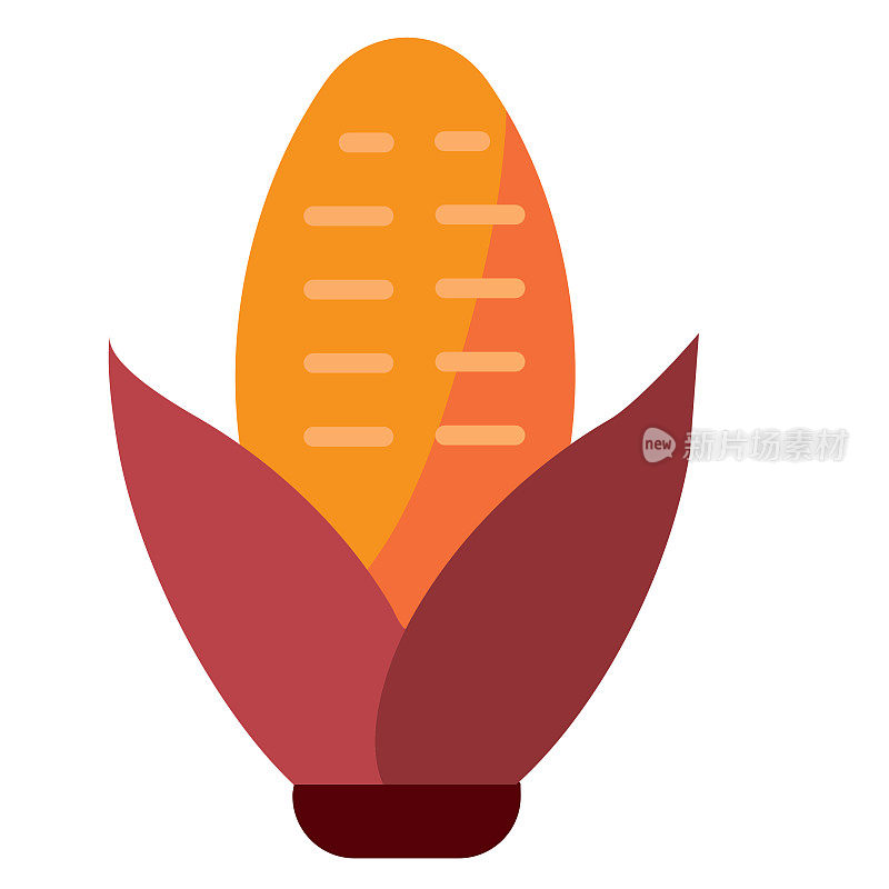 玉米秆在田野颜色图标在白色背景