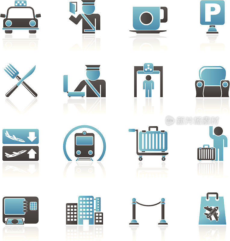 机场、旅游和交通标志