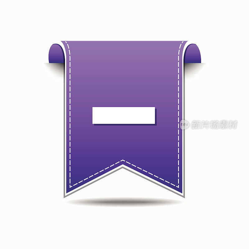 减号紫色矢量图标设计
