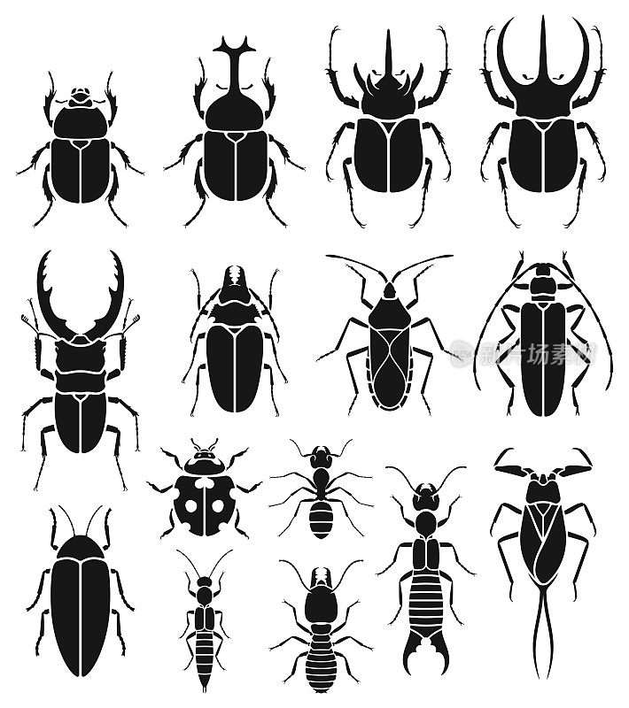 昆虫的图标集。