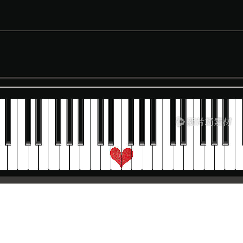 心爱音乐钢琴弹奏一首为情人节矢量背景的歌曲。