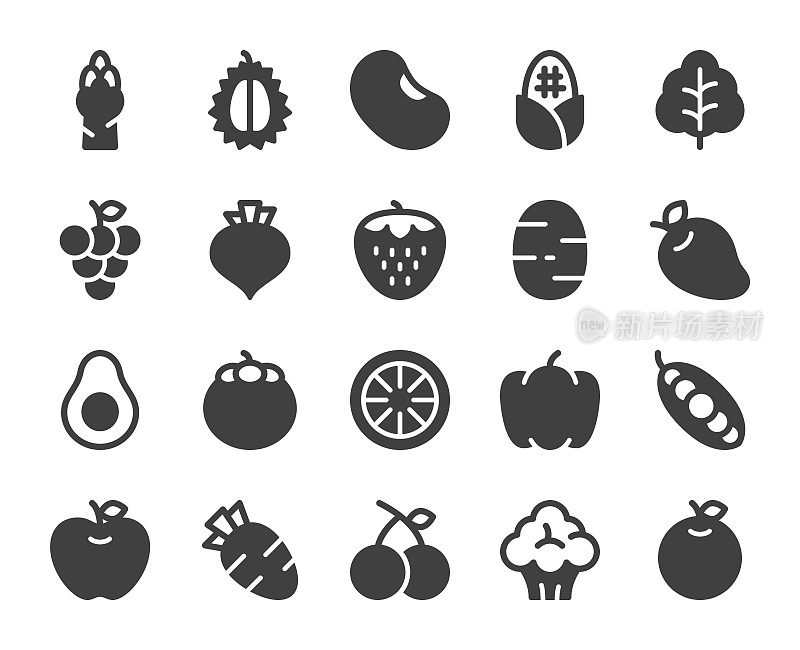 水果和蔬菜-图标
