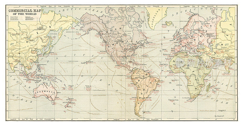 世界商业地图1881年