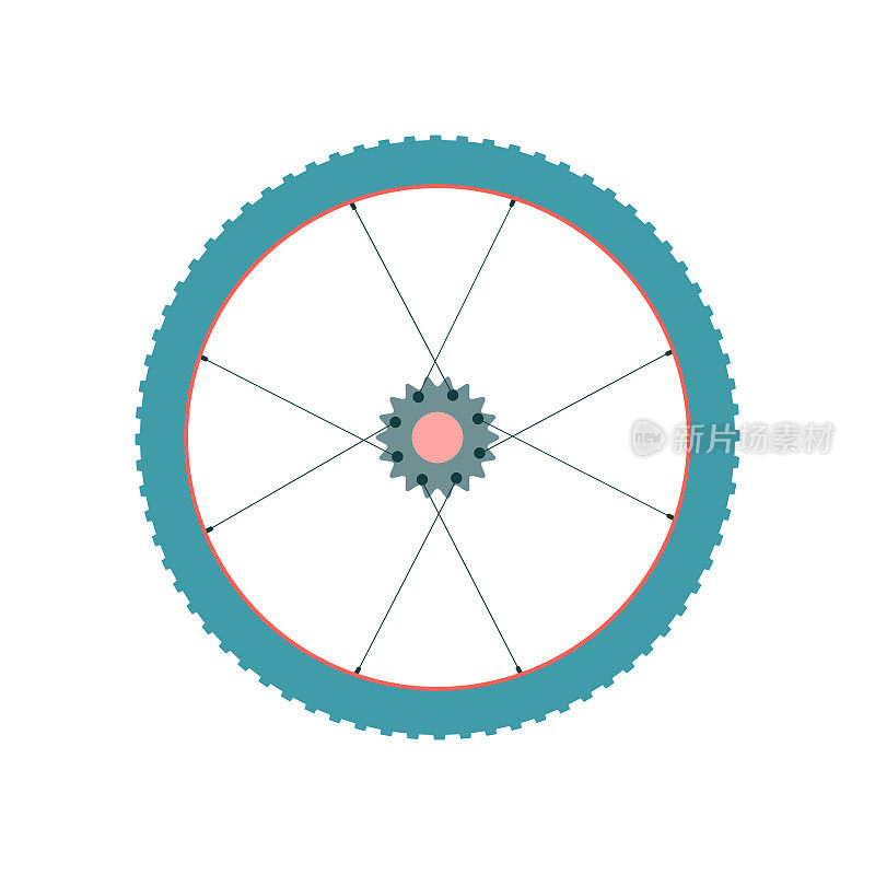 备用自行车车轮链环图标