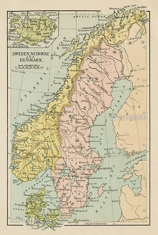 瑞典、挪威和丹麦的地图