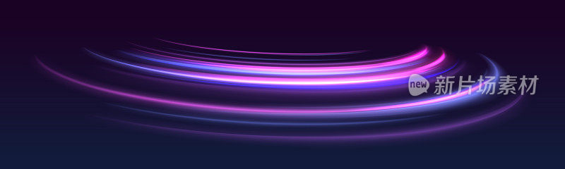 霓虹灯色发光线条背景，高速光迹效果。未来动态运动技术。