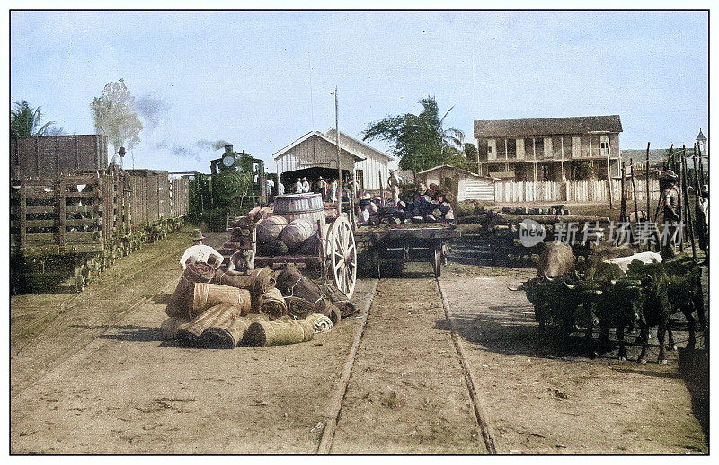 古色古香的黑白照片:古巴巴塔巴诺火车站