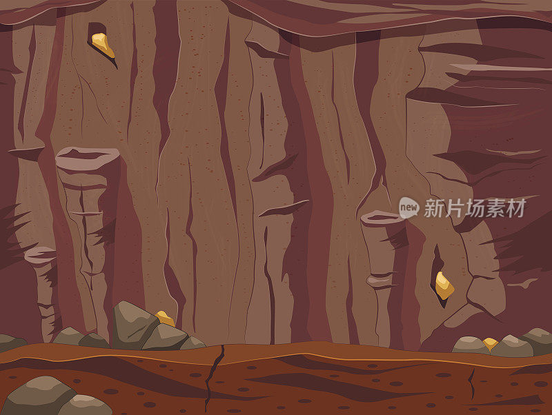 游戏地点洞穴。无缝的背景。