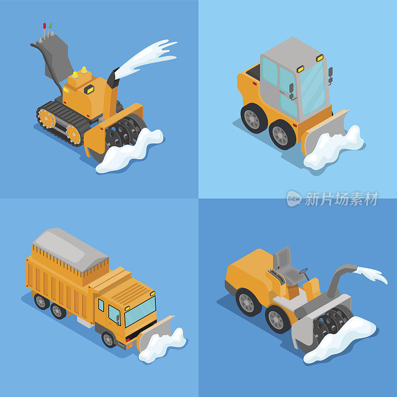 铲雪车、拖拉机等距除雪运输装置