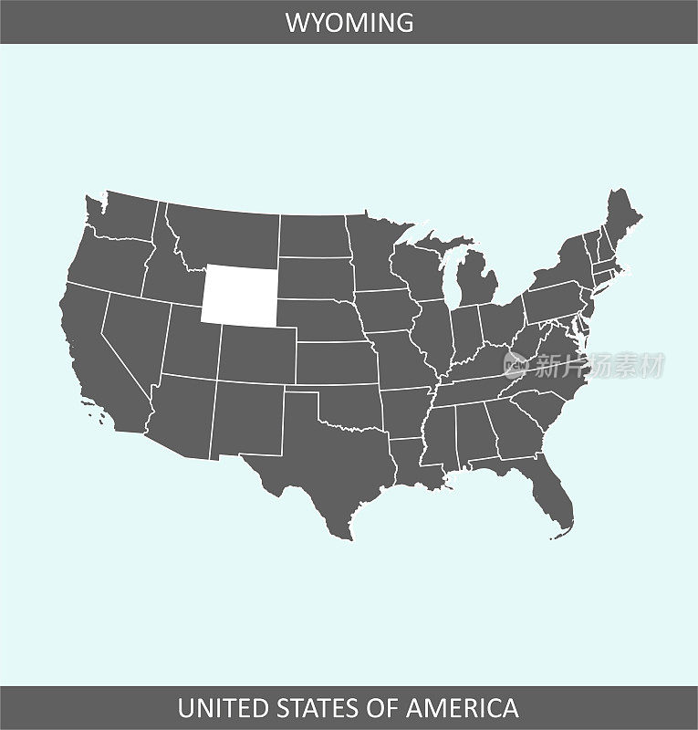 美国怀俄明州的地图