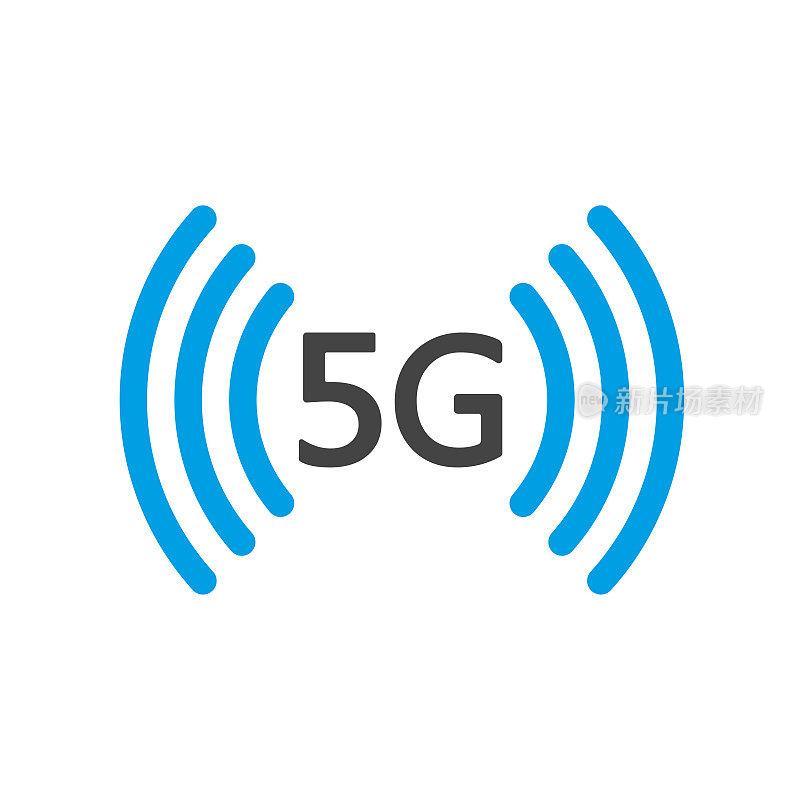 矢量技术图标网络标志5G。用极简主义的平面线条表现5g互联网符号。5G互联网网络矢量标志或用于5G移动网络连接的UI应用程序图标。每股收益10。