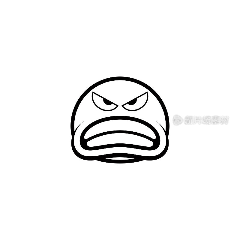 可爱的表情，愤怒的脸图标