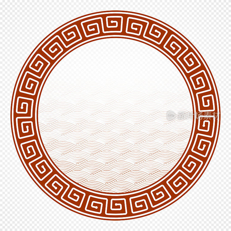 矢量圆形框架的中国风格