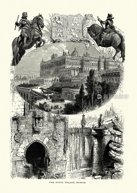 皇家宫殿，盾形纹章，马德里，西班牙，19世纪