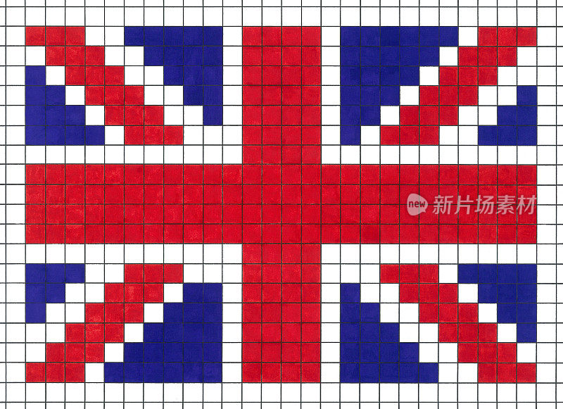 像素化的英国国旗