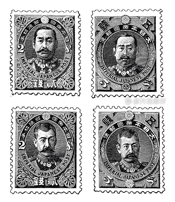 四张来自日本的邮票