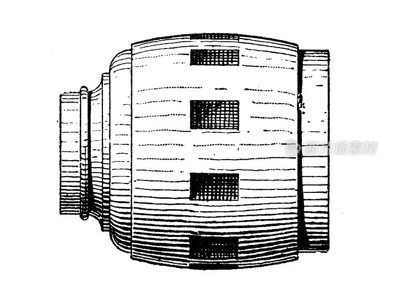 仿古插画:轮毂