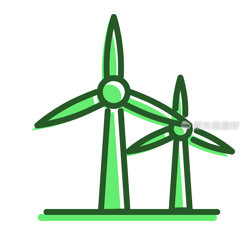 风力涡轮机图标-可编辑的行程