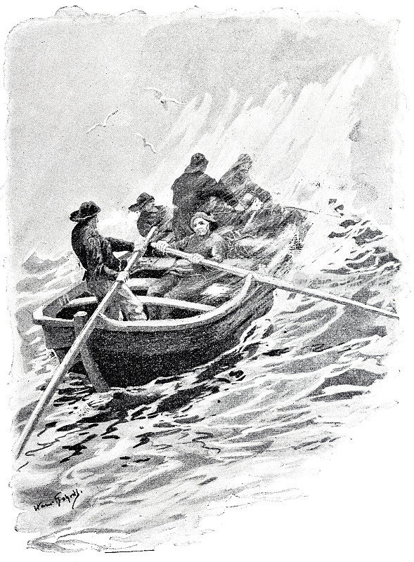 海尔戈兰的渔民在划船