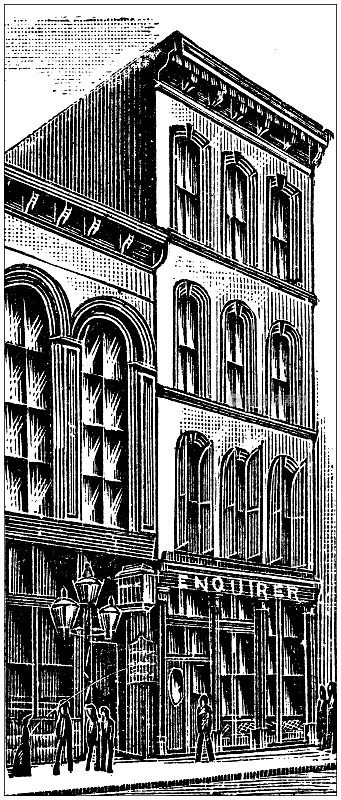 古董插图美国，俄亥俄州的地标和公司:辛辛那提，问询者