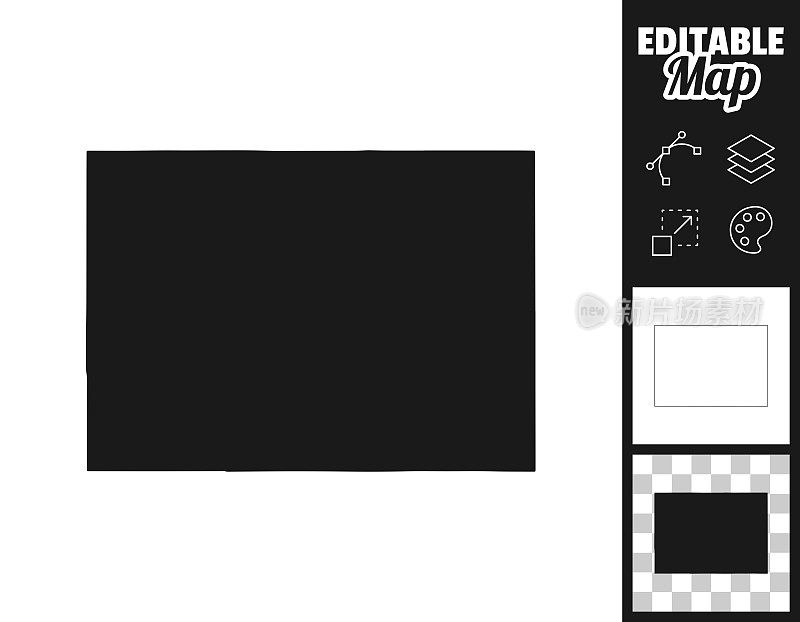 科罗拉多地图设计。轻松地编辑