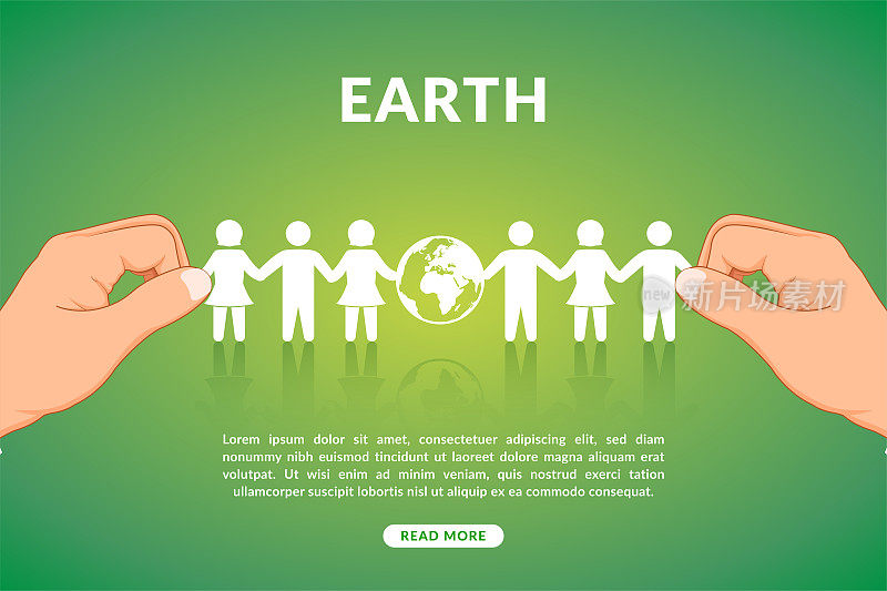 团队合作，创造地球，保护环境。