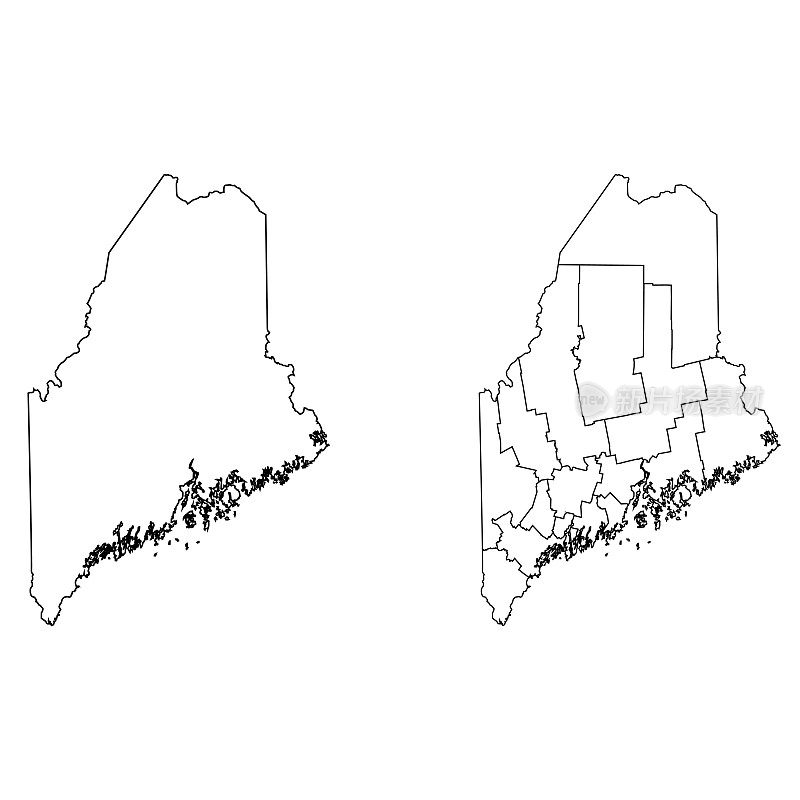 缅因州的地图