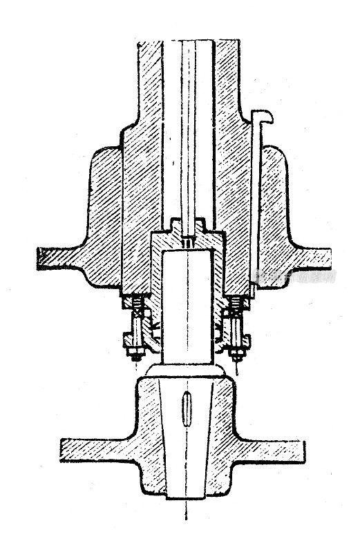 古董插图，应用力学和机器:涡轮轴和轴承