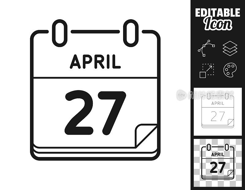 4月27日。图标设计。轻松地编辑
