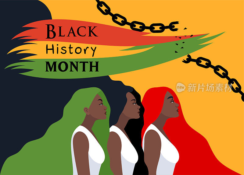 全国黑人历史月。节日的概念。