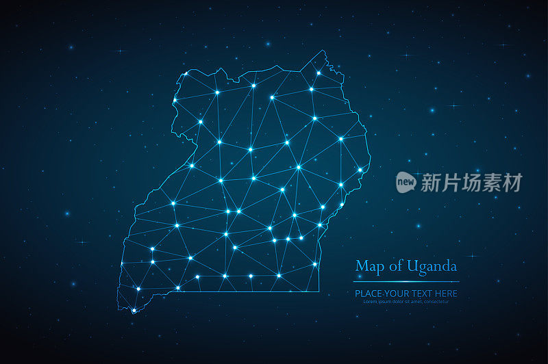 乌干达几何网格抽象图多边形网线