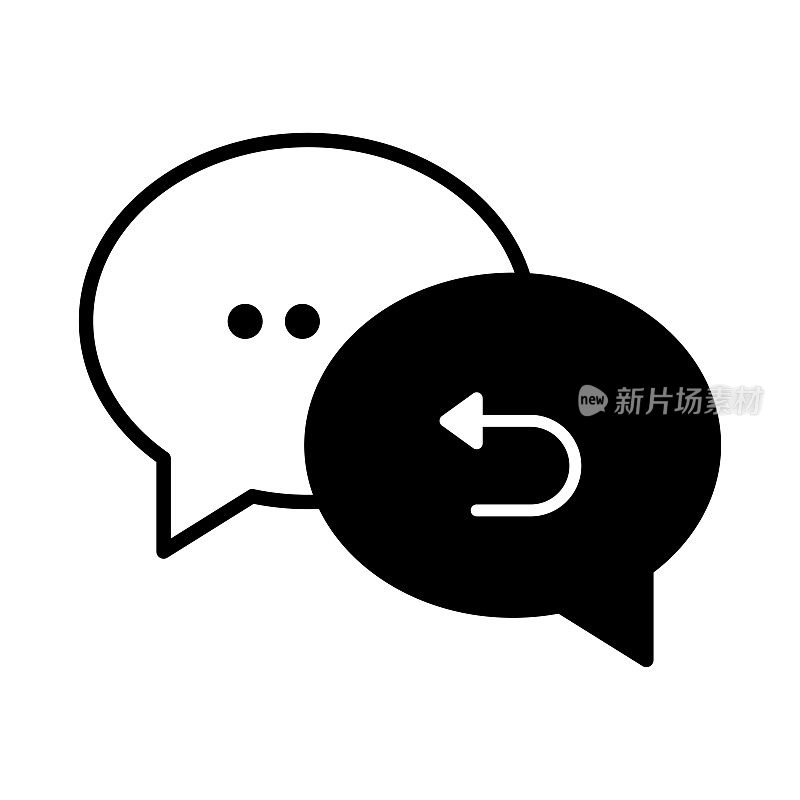 回复黑线和填充矢量图标