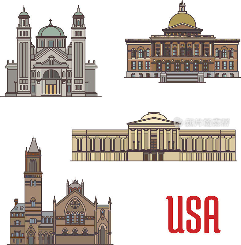 美国旅游景点和建筑地标
