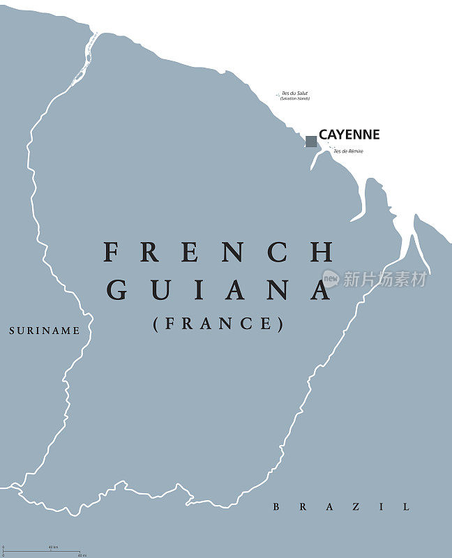 法属圭亚那政治地图