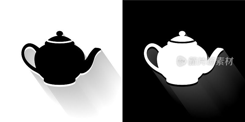 茶壶黑白长影图标