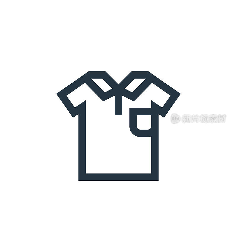 Polo衫矢量图标。Polo衫可编辑的笔触。Polo衫线性符号，用于web和移动应用程序，标志，印刷媒体。细线说明。矢量孤立轮廓绘制。