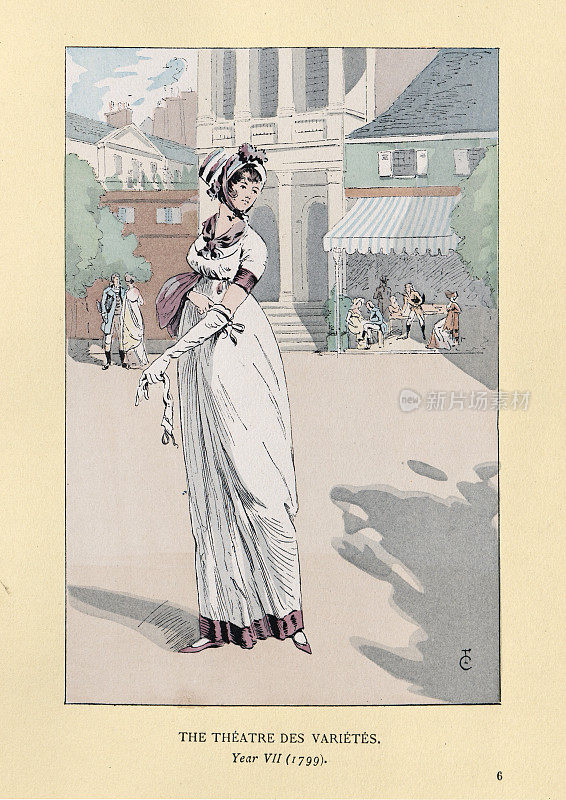 时尚的法国女性杂耍剧院，巴黎，18世纪