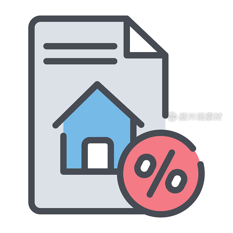 房产税图标，房地产网站和移动图标