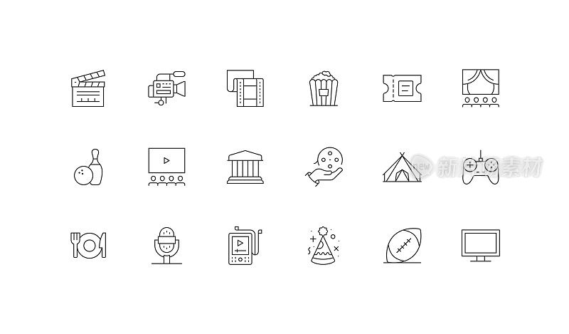 采购产品娱乐,拍板,电影摄像机,电影带,爆米花,票图标