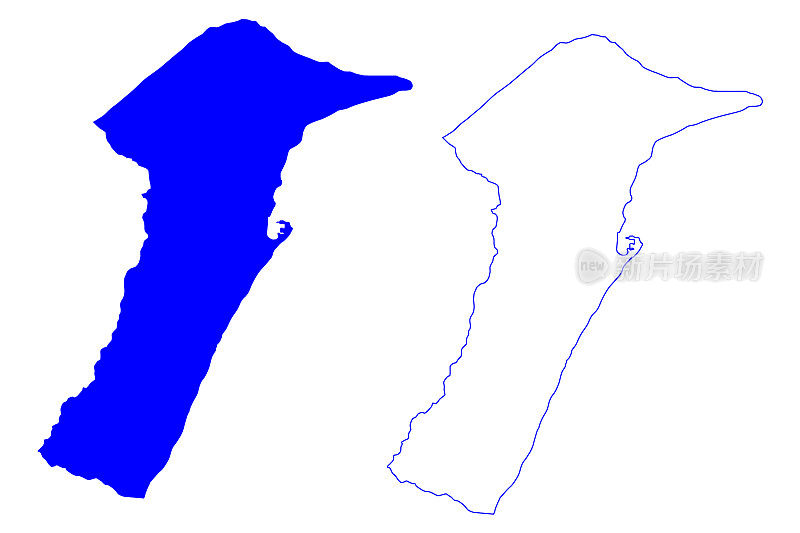 墨西拿大都市区(意大利，意大利共和国，西西里岛地区)地图矢量插图，墨西拿素描图