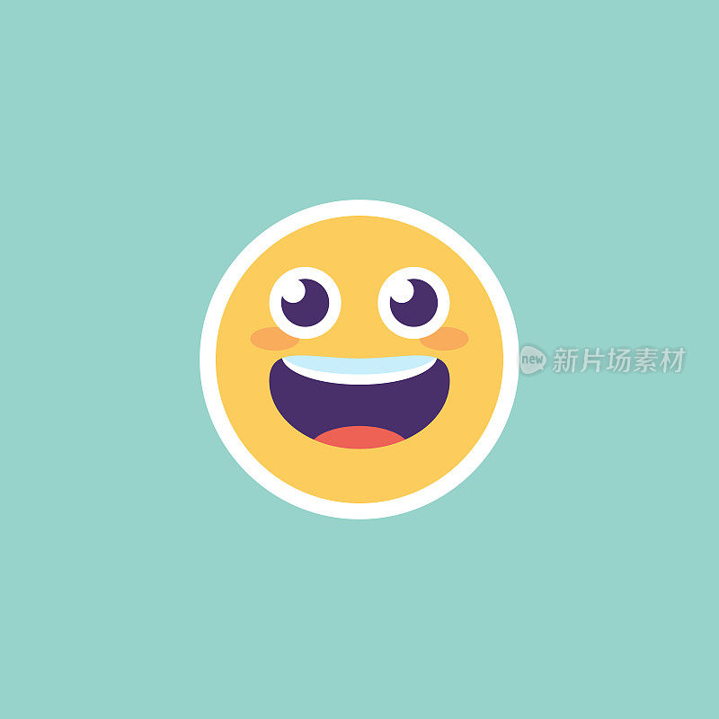 Emoticon设计白色轮廓色背景