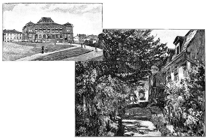 魏玛，歌德故居的博物馆和花园