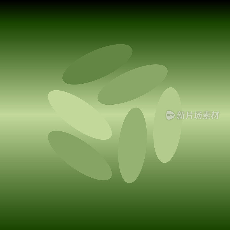抽象的绿色模糊的背景与椭圆形形状。