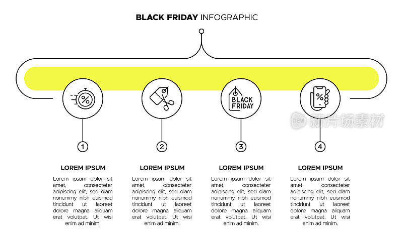 黑色星期五-揭开热门交易，趋势和购物见解-信息图模板