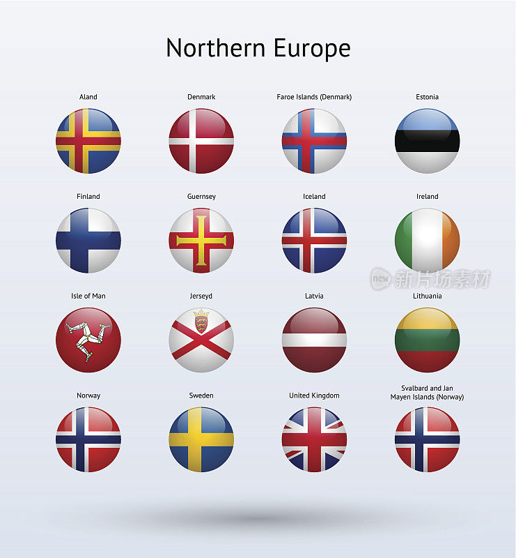 北欧圆形旗帜系列