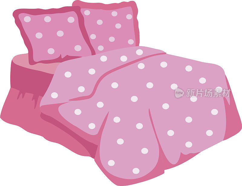 床上有粉红色的毯子和枕头