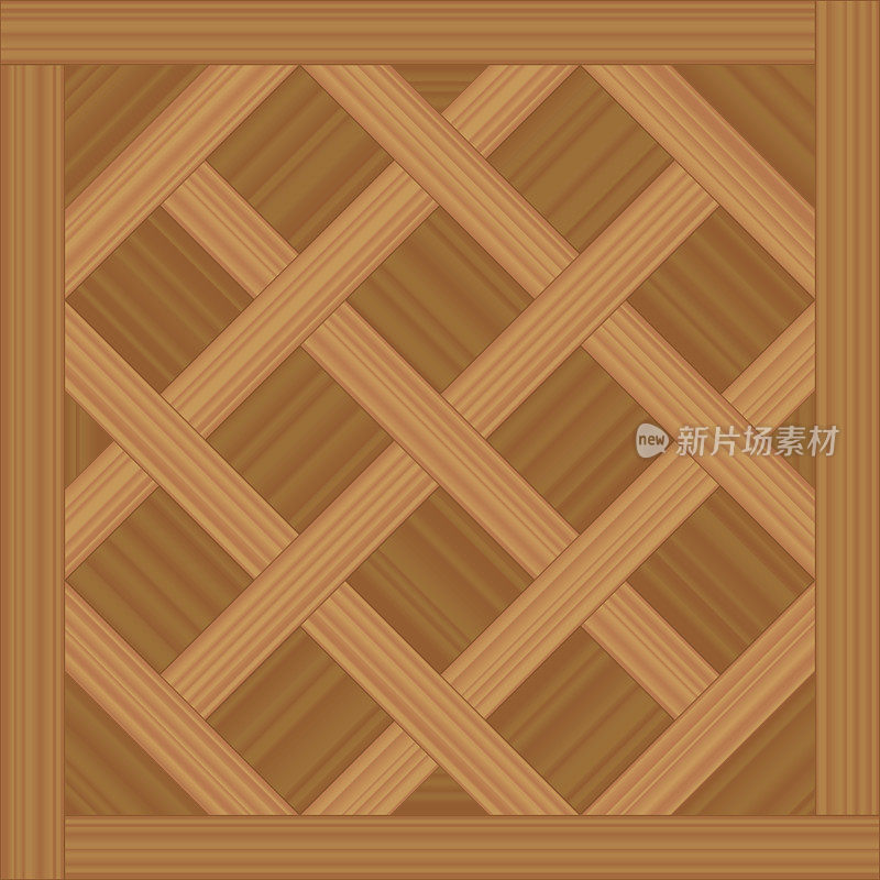 凡尔赛拼花-矢量插图的一个古老的木地板模式。