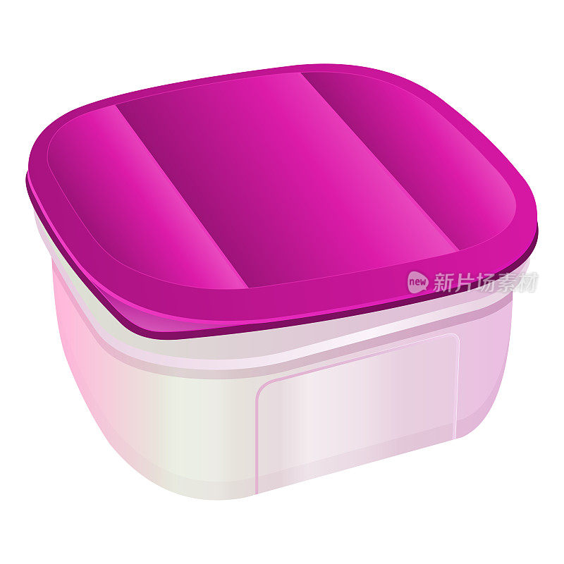 有粉红色盖子的塑料容器，午餐盒，午餐盒