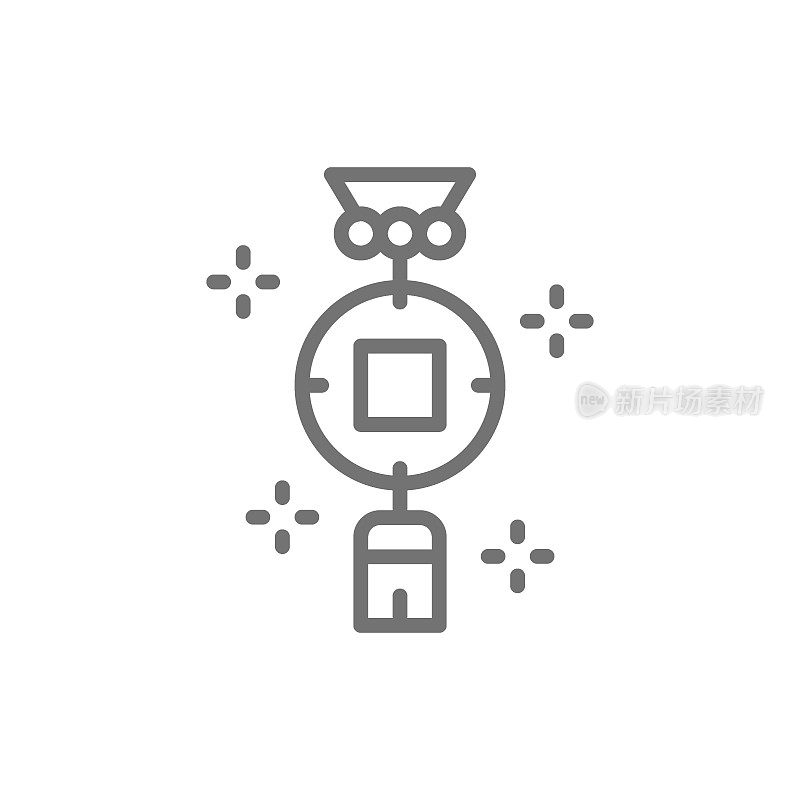 中国风韵，风水钱币线图标。